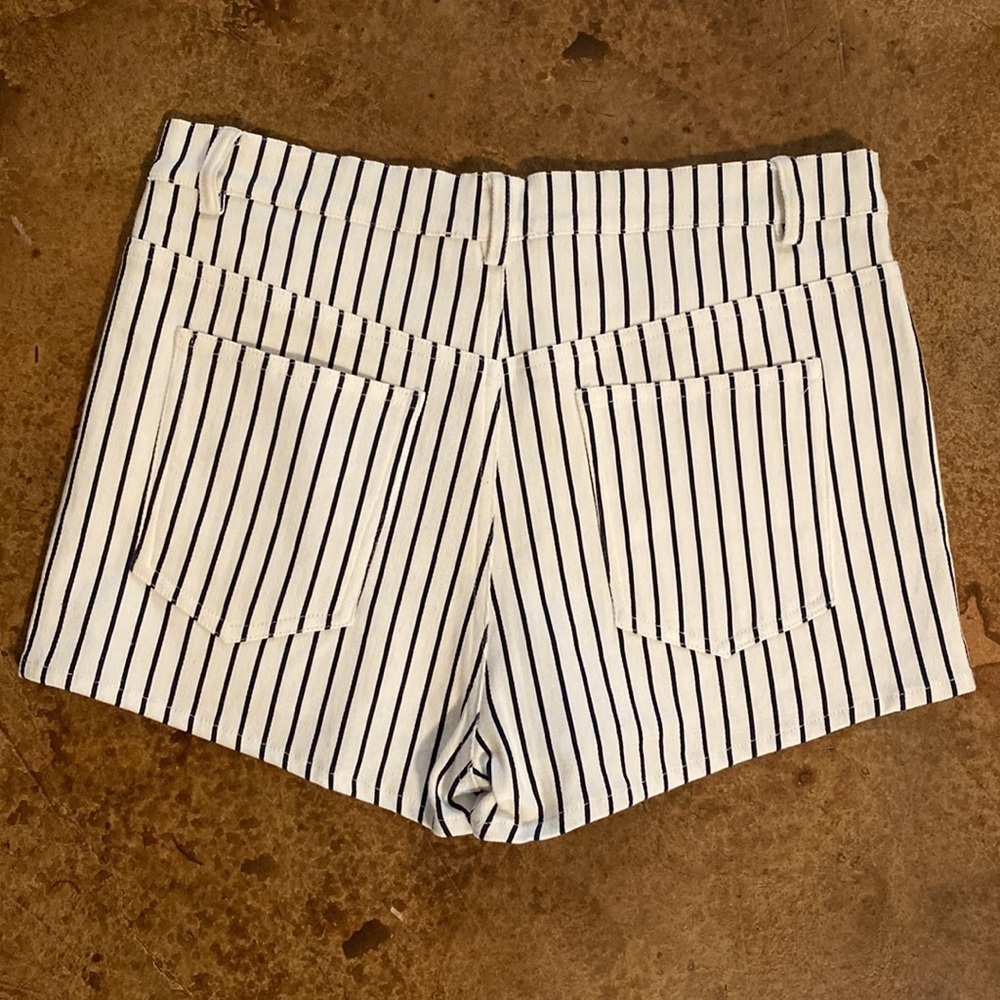ALTAR’D State black and white striped cotton denim button fly‎ shorty shorts - Picture 4 of 5